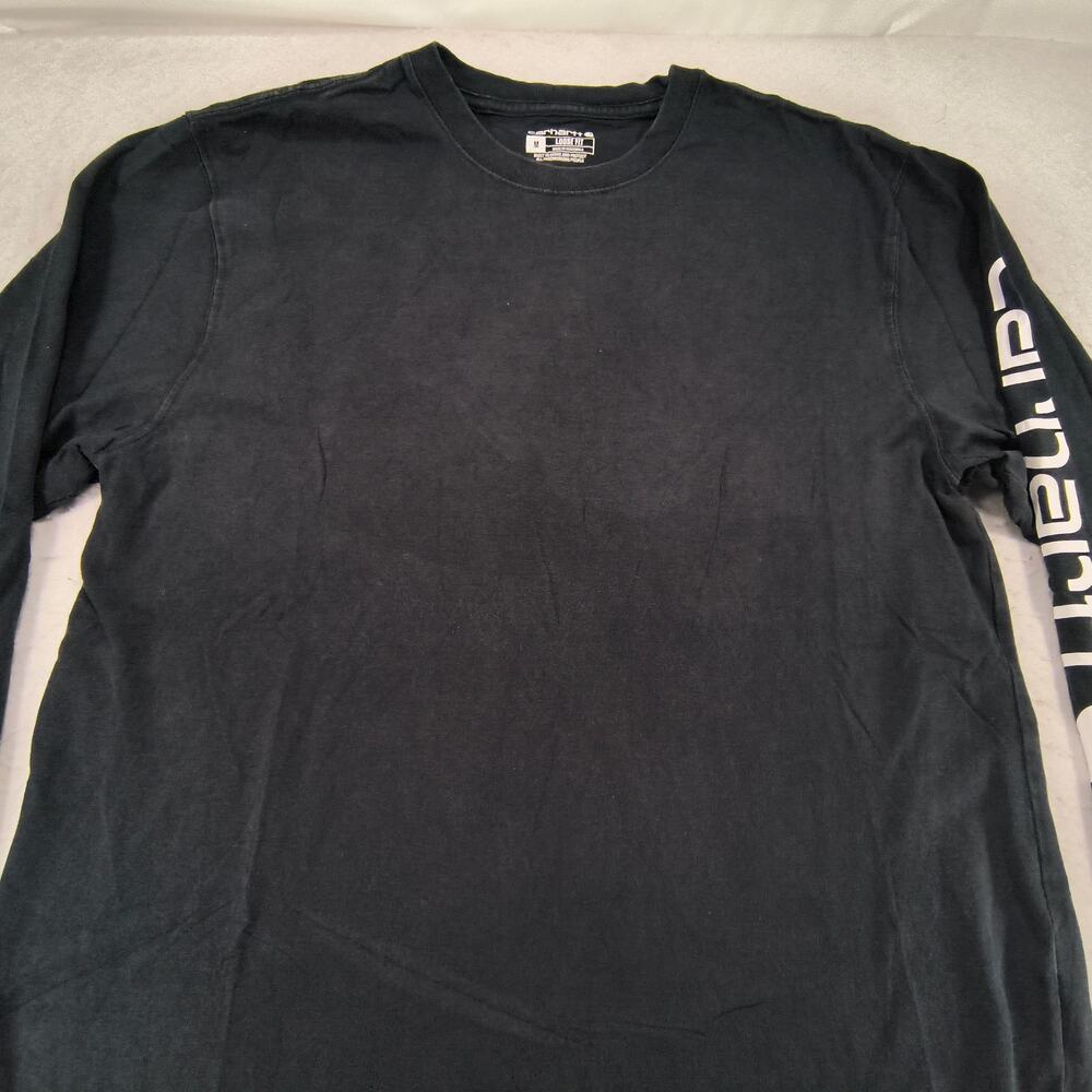 Carhartt Loose Fit Graphic Crew Neck Long Sleeve Shirt Mens Size M Black White